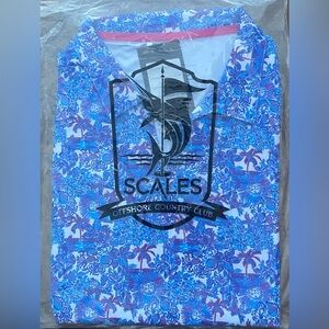 •NIP•Scales Outdoor Country Club Short Sleeve V Neck Polo Top- DAILY SUNSHINE